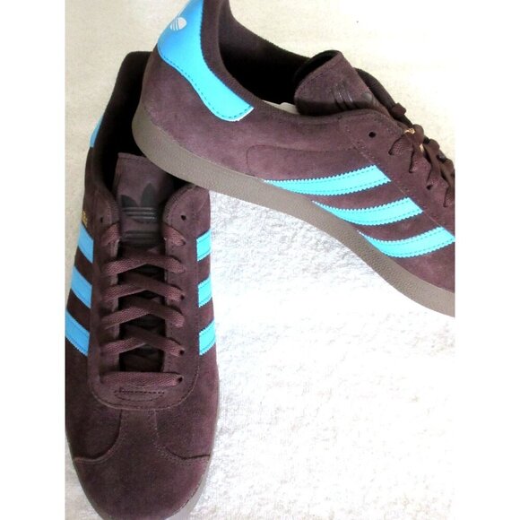 Adidas Men's Gazelle Shadow Brown Sky Rush Blue Sneakers Sizes NIB JH5392 - Picture 4 of 5
